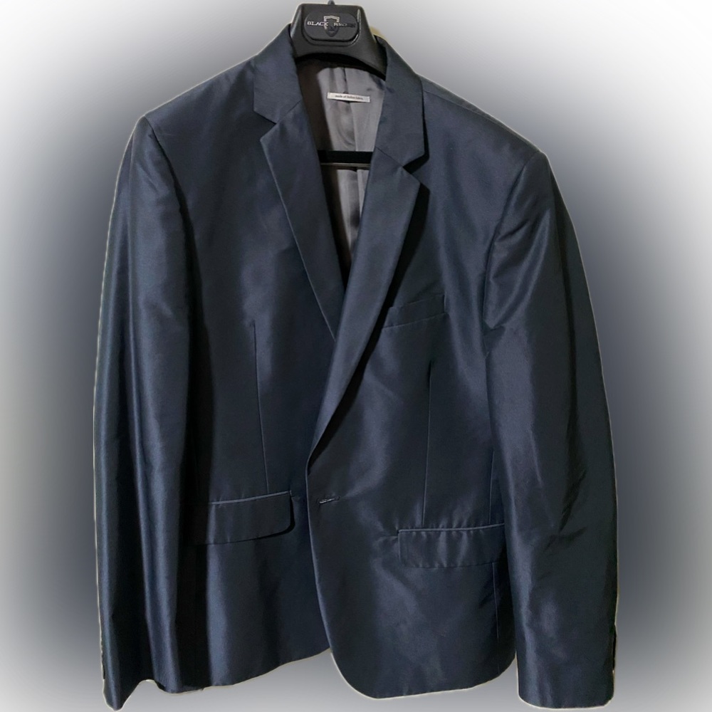 CALVIN KLEIN - charcoal blue satin finish sport coat
